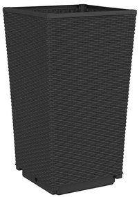 Vasos/floreiras 4 pcs 32,5x32,5x57 cm PP preto