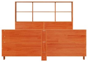 Cama sem colchão 140x190 cm pinho maciço castanho-mel