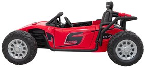Carro elétrico para Crianças 2 Lugares Buggy Racing 5 24V Rodas Espuma EVA, assento couro ecológico Vermelho