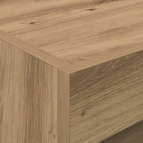 Cabeceira de cama vidaXL com luzes LED Carvalho Artesanal 50x40x45 cm