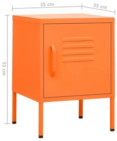 Mesa de cabeceira 35x35x51 cm aço laranja