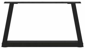 Pés para mesa de centro em V, 2 peças, preto, 70x(30-31,3) cm, aço