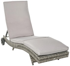 Espreguiçadeira de Vime Reclinável Espreguiçadeira de Jardim com Forma