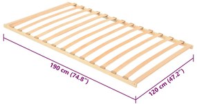 Estrutura de Cama com Ripas com 19 Ripas 120 x 190 cm