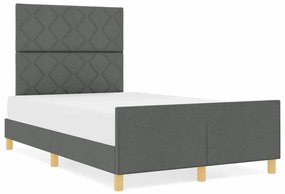 Estrutura de Cama de Tecido Cinza Escuro vidaXL 120x190 cm