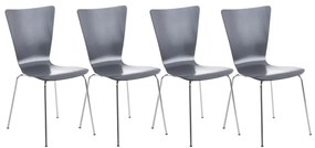 Conjunto de 4 cadeiras cozinha e jantar Aaron 43 x 84 x 50 cm Cinzento