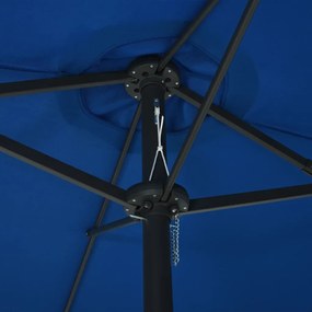 Guarda-sol de exterior c/ poste alumínio 460x270 cm azul