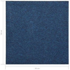 Ladrilhos carpete para pisos 20 pcs 5 m² 50x50 cm azul-escuro