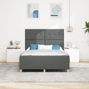 Cama vidaXL Cinza Escuro 160x200 cm Tecido
