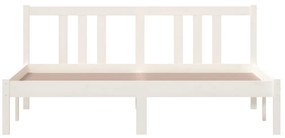 Estrutura de cama king 150x200 cm madeira maciça branco