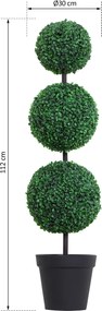 Planta artificial em forma de bolas, com dimensões de Ø 30 x 112 cm (altura), verde