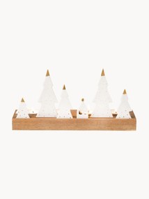 Suporte para velas em porcelana e madeira de acácia Trees