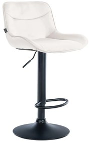 Banco alto em veludo com estrutura preta 85-106 x 49 x 51 cm cor creme