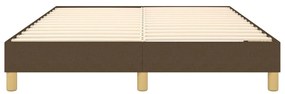 Estrutura de cama sem colchão 140x190 cm tecido castanho-escuro