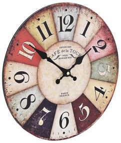 Relógio de parede vintage colorido 30 cm