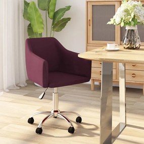 vidaXL Cadeira de jantar giratória tecido roxo