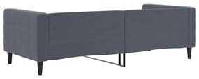 Sofá-cama 90x190 cm veludo cinzento-escuro