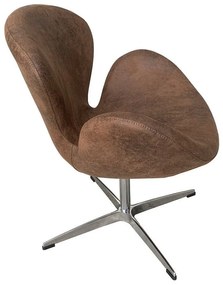 Poltrona WESLEY – 73x68x76 cm – Pele Sintética Vintage com Base Girató
