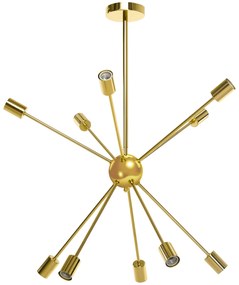 HOMCOM Candeeiro Suspenso Metal Elegante Suporte Lâmpada E27 Máx 25W Sala Estar Jantar Design Moderno 65x65x785cm Dourado | Aosom Portugal