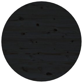 Mesa de centro Ø 55x45 cm madeira de pinho maciça preto
