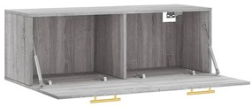 Armário parede 100x36,5x35 cm derivados de madeira cinza sonoma