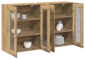 Gabinetes de Parede 2 peças Carvalho Artisan 69,5 x 34 x 90 cm Madeira