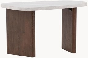 Mesa de centro oval com efeito em madeira e pedra Grönvik
