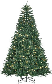 Árvore de Natal Artificial, 142 x 142 x 210 cm, 700 LEDs Brancos Quentes, Verde