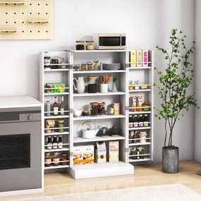 Armario Despensa com 2 portas e 16 moderno para sala de jantar 60 x 40 x 120 cm Branco