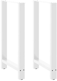 vidaXL Pés para mesa de bar , 2 peças, 60x (100-101) cm, branco, aço