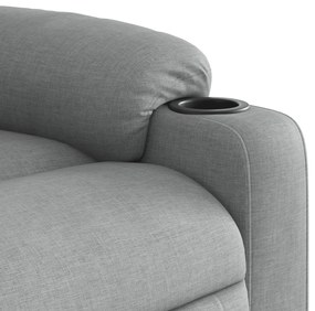 Poltrona de massagens reclinável elétrica tecido cinzento-claro