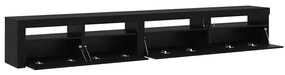 Conjunto de Cabinet de TV vidaXL 3 Peças com Luzes LED Carvalho Preto