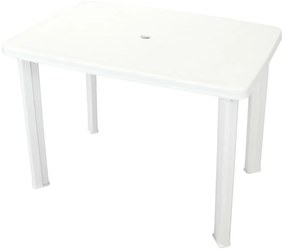 43592 vidaXL Mesa de jardim 101x68x72 cm plástico branco