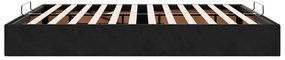 Estrutura de cama otomana sem colchão 160x200 cm veludo preto