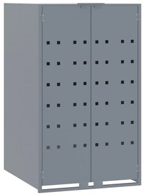 Abrigo para 6 caixotes do lixo 414x79x117 cm aço cinzento