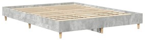 Estrutura de cama sem colchão 140x200 cm cinzento cimento