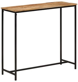 Mesa consola 80x30x74 cm madeira de mangueira maciça e ferro