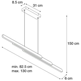 Candeeiro suspenso preto com LED regulável em Kelvin ajustável - Yipke Design