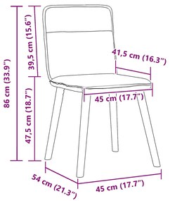 Cadeiras de jantar 2 pcs tecido cinzento-escuro