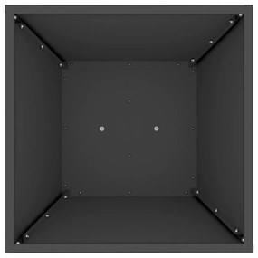 Plantador de Pilar com Tigela Preto 40x40x100 cm em Aço.