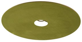 Abajur plano de veludo verde com dourado 45 cm