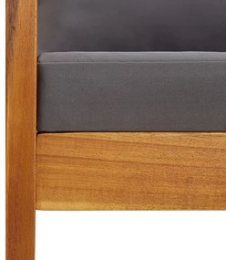 4 pcs conj. lounge jardim c/ almofadões madeira acácia maciça