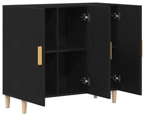 Aparador vidaXL Preto Carvalho 90x34x80 cm Madeira de Engenharia