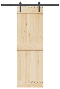 Kit de ferragens para porta deslizante 152,5 cm aço preto