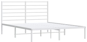 Estrutura de cama com cabeceira 150x200 cm metal branco