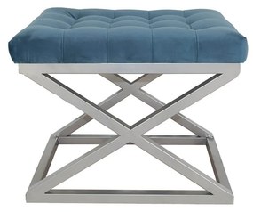 Pouffe Capraz – Silver Blue – 50x42x40 cm