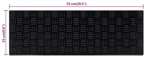 Tapetes de escada 5 pcs 25x75 cm borracha