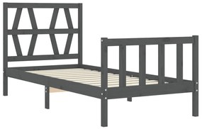 Estrutura de cama com cabeceira 90x200 cm madeira maciça preto