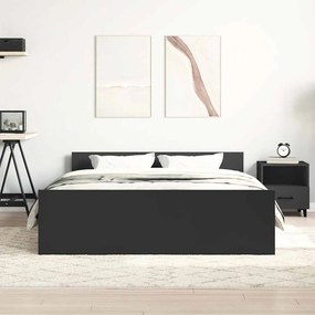 Estrutura cama c/ painéis de cabeceira e pés 120x200 cm preto