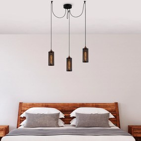 Chandelier Amasra – Preto e Bronze – 100 x 10 cm